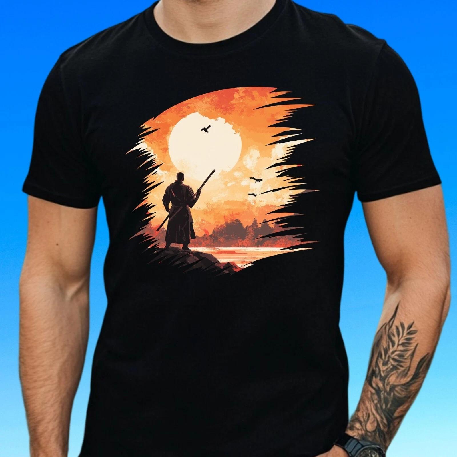 T-Shirt Herren Samurai Krieger Motiv Baumwolle Größe S bis 5XL M