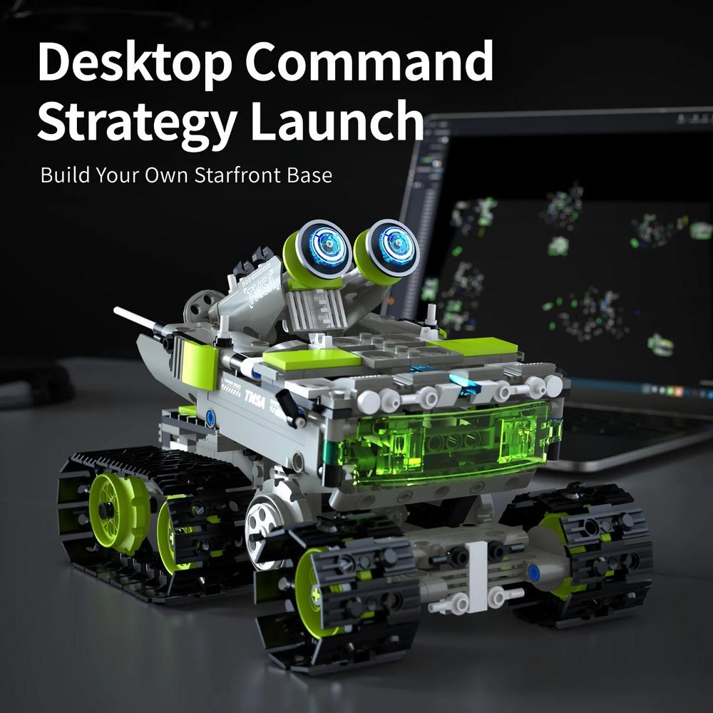 5-in-1 Space Robot Building Blocks Remote Control Programmable APP Control Engineering Vehicle Tank Model STEM Toys Gift for Kid