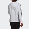 adidas Women's White 3-Stripes Hooded Windbreaker Jacket H10243