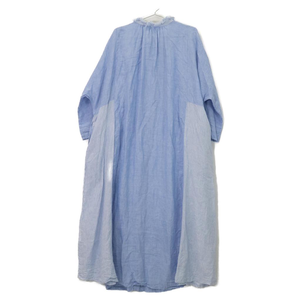 Nest Robe 01243-1140 Blue Deadstock Linen One Piece Dress F blueUsed
