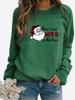 2023 Winter Women's Printed Tops T-shirt Ladies Round Neck Long Sleeve Casual Sweatshirt Plus Size Blouse