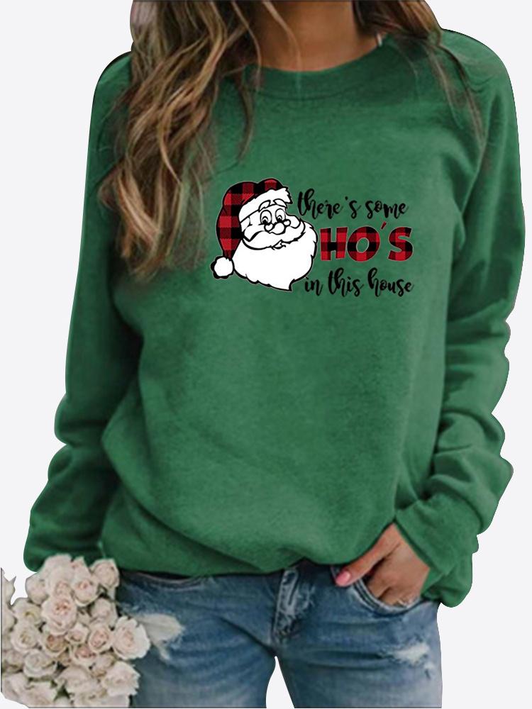 2023 Winter Women's Printed Tops T-shirt Ladies Round Neck Long Sleeve Casual Sweatshirt Plus Size Blouse