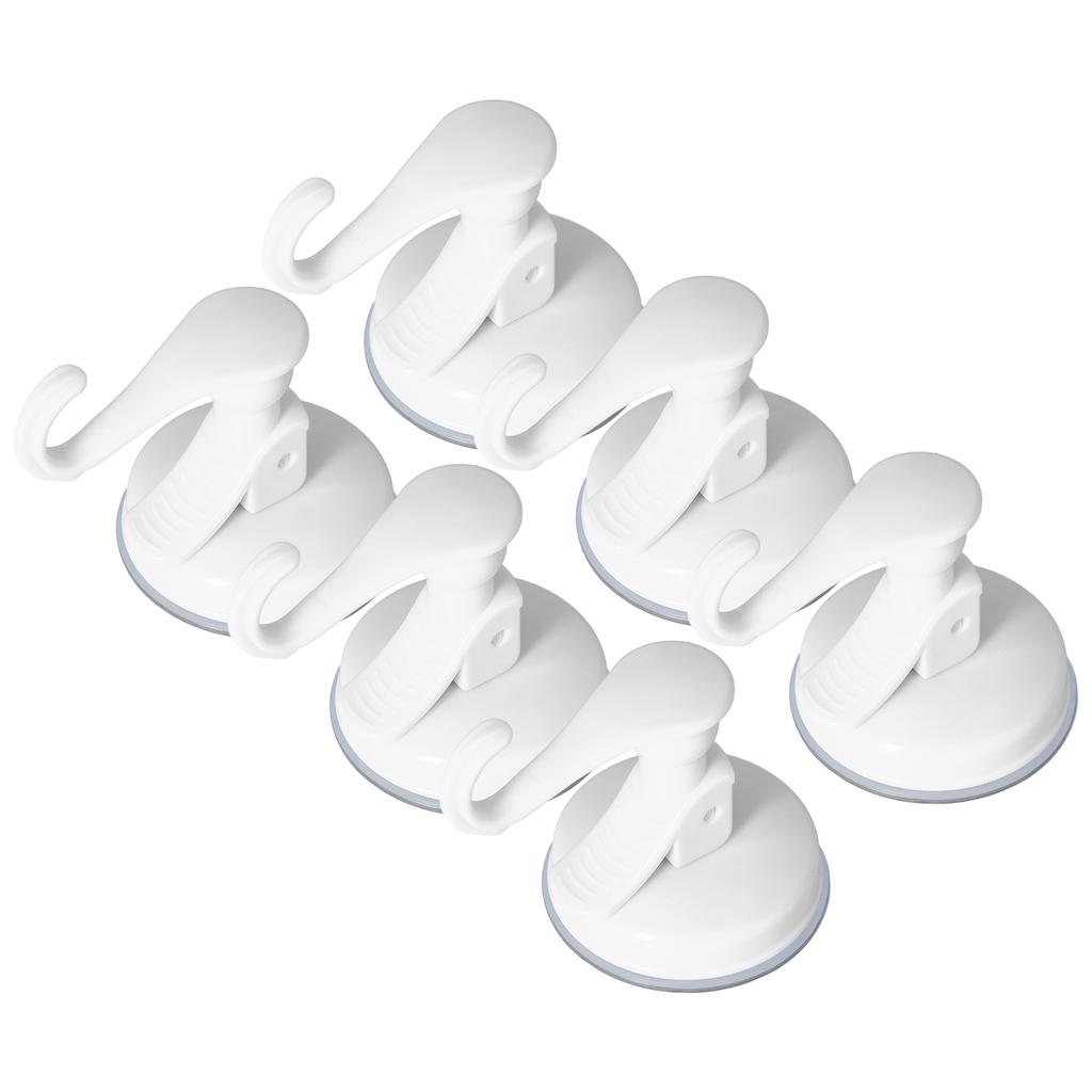 6PCS Strong Vacuum Wall Hook Towel Hook Plastic Self Adhesive Suction Cup for Kitchen Bathroom