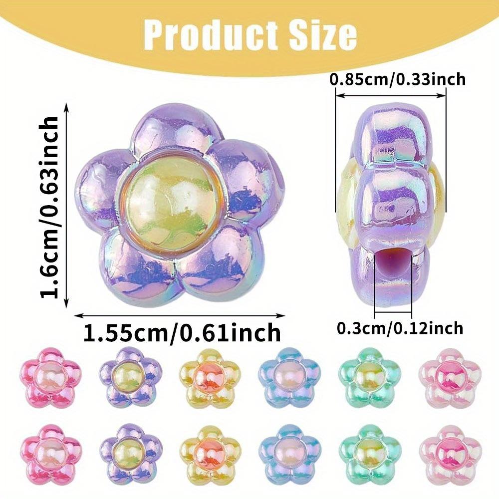 20/50/100PCS Acrylic Flower Bead Craft Bead Cute Sunflower Bead Flower Hair Bead Cute Pine Bead Small Hole Bead Bracelet Jewelry Making