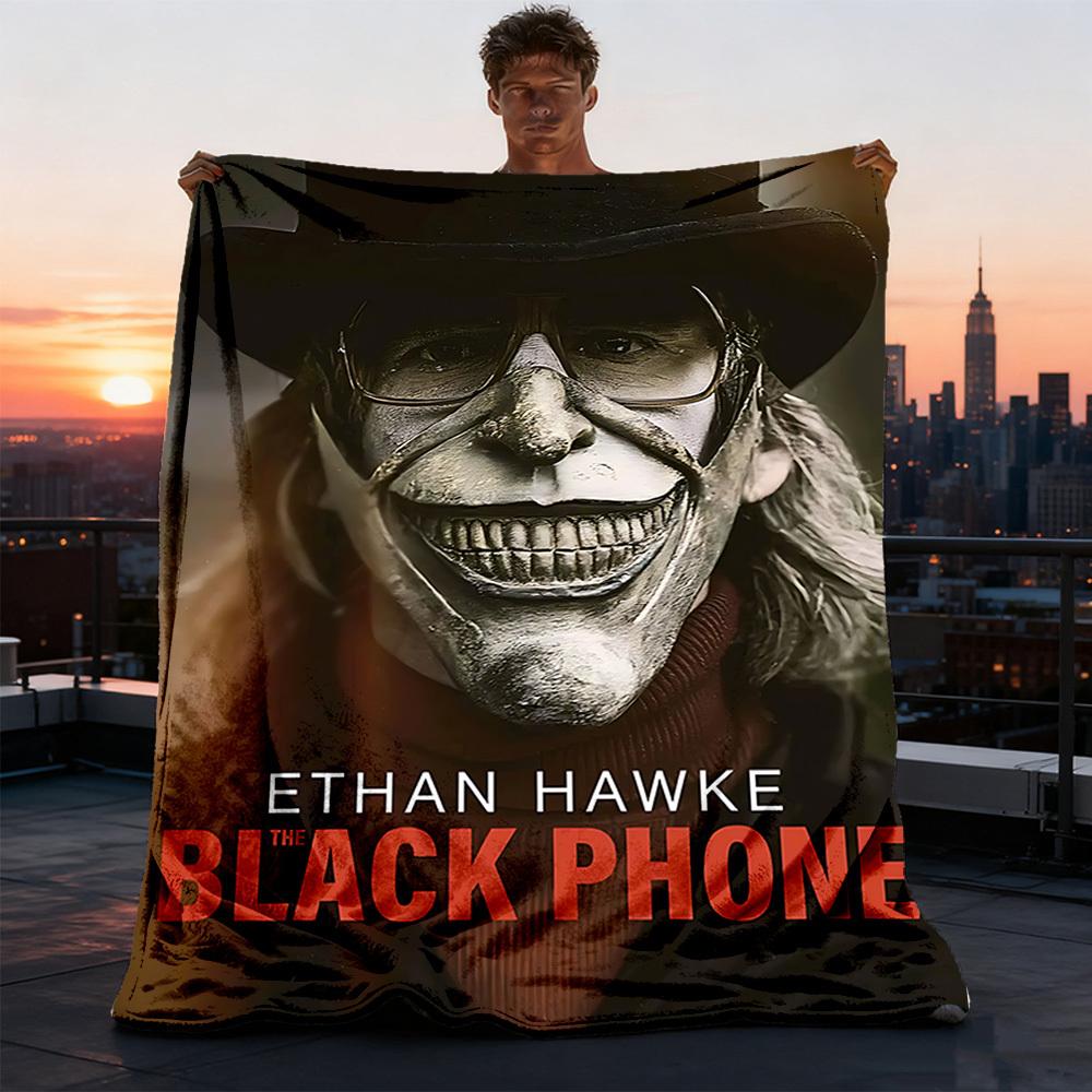 1pc The Black Phone Outdoor Flannel Blanket Gift For Boys Girls Adults, Family Friends