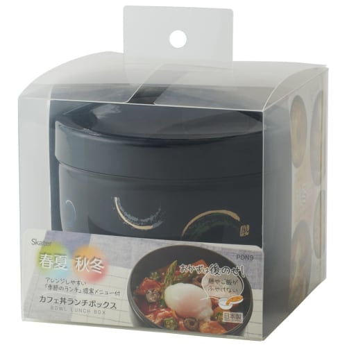 Skater Rice Bowl-Style Lunch Box, 136mm Diameter x 121mm Diameter, 840ml Capacity, Cafe Bowl Style, Two-Tier, Stylish, Perfect for Commuting, Made in
