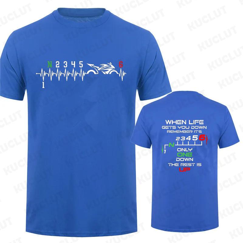 1N23456 Motorcycle Gear Biker Heartbeat Graphic Print T Shirt Men T-Shirts Summer Men's T Shirt Clothing Oversized Men Tshirt