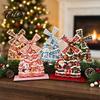 Kerst Thema Bureauornament Windmolen Houten Ornament, Decoratief Ambacht met Draaiende Creatieve Tafeldecoraties Bladen, Handgemaakt Beeldje