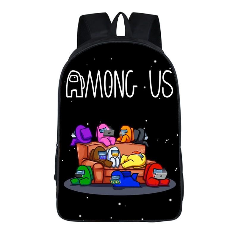 Among Us Kids Backpack Oxford Fabric School Bag Boys Girls 20L Capacity Dual Strap With Air Cushion Straps
