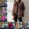 Winter Women Coat Plush Stand Collar Double Fleece Overcoat Long Sleeve Warm Thick Zipper Fashion Casual Clothes