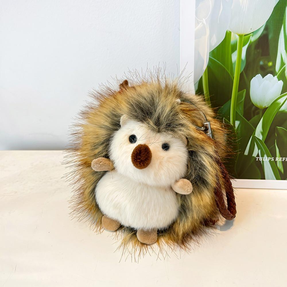 PP Cotton Hedgehog Doll Keychain Lifelike Hedgehog Plush Toy Hedgehog Plush Pendant Bag Decoration