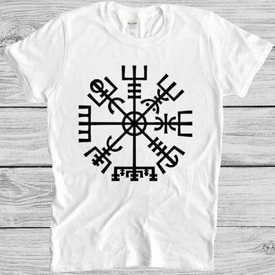 T-shirt Bussola Vichinga Vichingo Pagano Tasca Odino Regalo Cool Maglietta Retrò M376