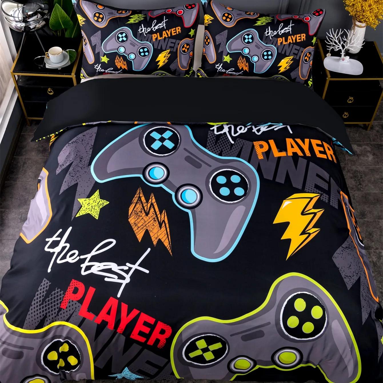 

Комплект пододеяльников для игр, розовый геймпад, контроллер, комплект постельного белья королевского размера, милый пододеяльник с узором «Я геймер для девочек» в радужную полоску 135x200cm 2pcs