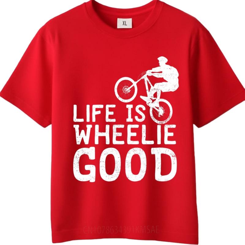 Breathable For Unisex Round Neck Tshirt Streetwear Life Is Wheelie Good Fashionable Unisex Teeshirt Oversized Tshirt Vintage Tshirt