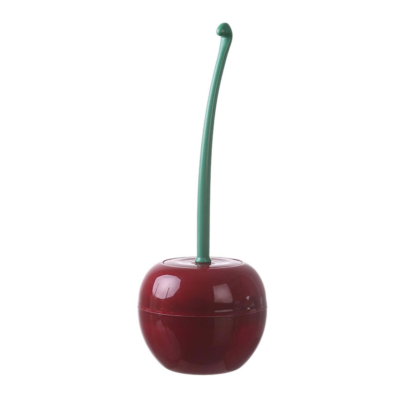 

Cherry Shaped Toilet Brush Set with Long Handle Plastic Holder for Bathroom Cleaning Toilet Brush with Base Stand for Hygienic Use One Size червоний