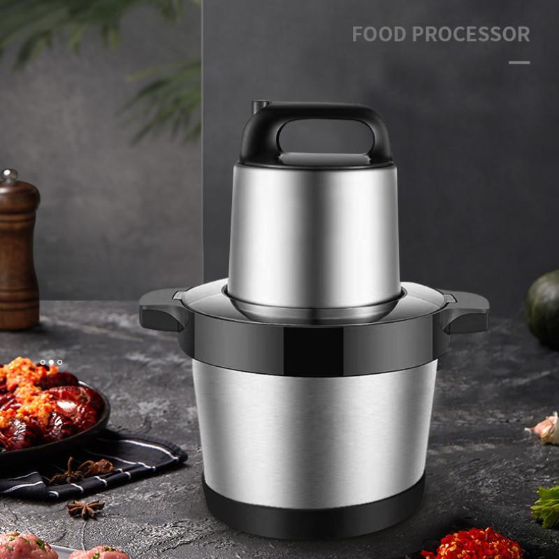 8L Large Capacity Electric Meat Grinder Household Stainless Steel Vegetable Crusher Kitchen Food Processor