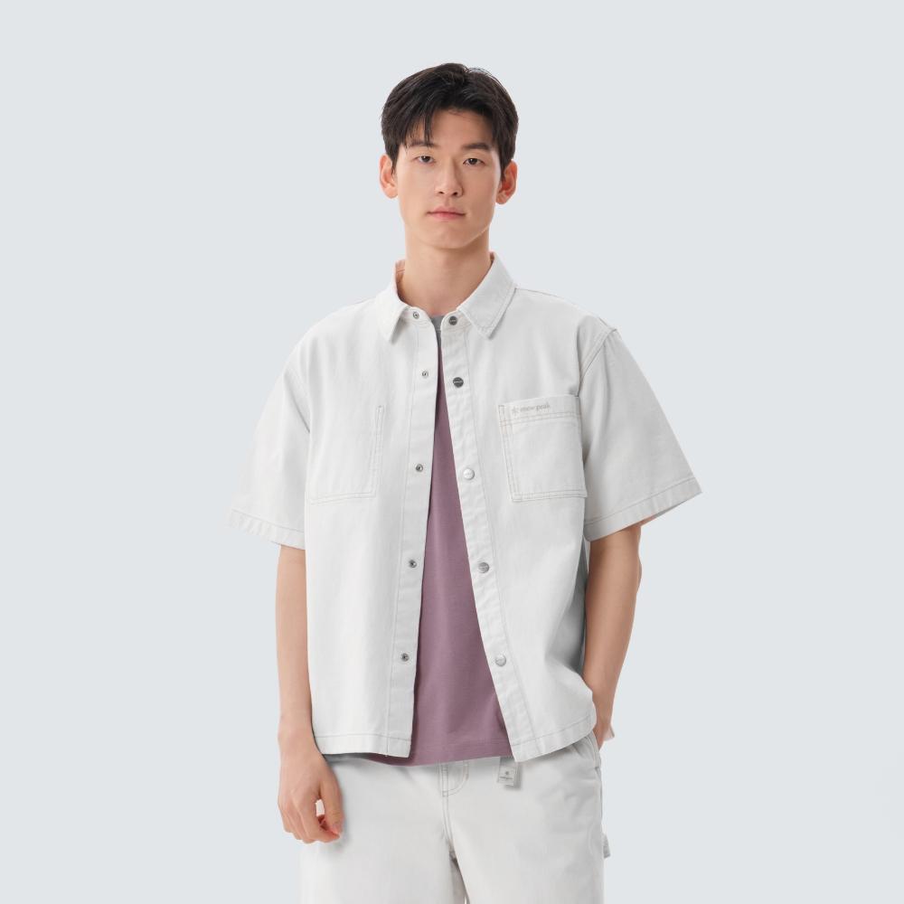 SNOWPEAK Denim Short Sleeve Shirt Ivory (S25ZMFSH76)