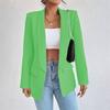 Women's Elegant Solid Color Long Sleeved Single Breasted Sports Jacket - Loose Fit, Classic Silhouette, High-quality Stitching
