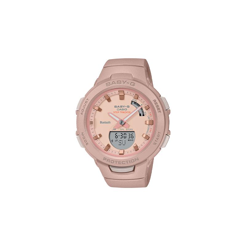 Casio BABY-G series, light and casual trend, pedometer, Bluetooth function, women s sports watch, Japanese and Korean watch, matte BSA-B100CS-4APR розовый