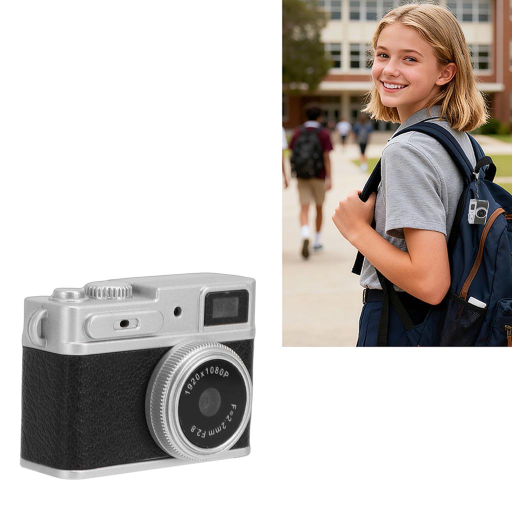 Keychain Digital Camera 1080P FHD Tiny Video Camera 0.96in Screen Vintage Portable Video Recorder