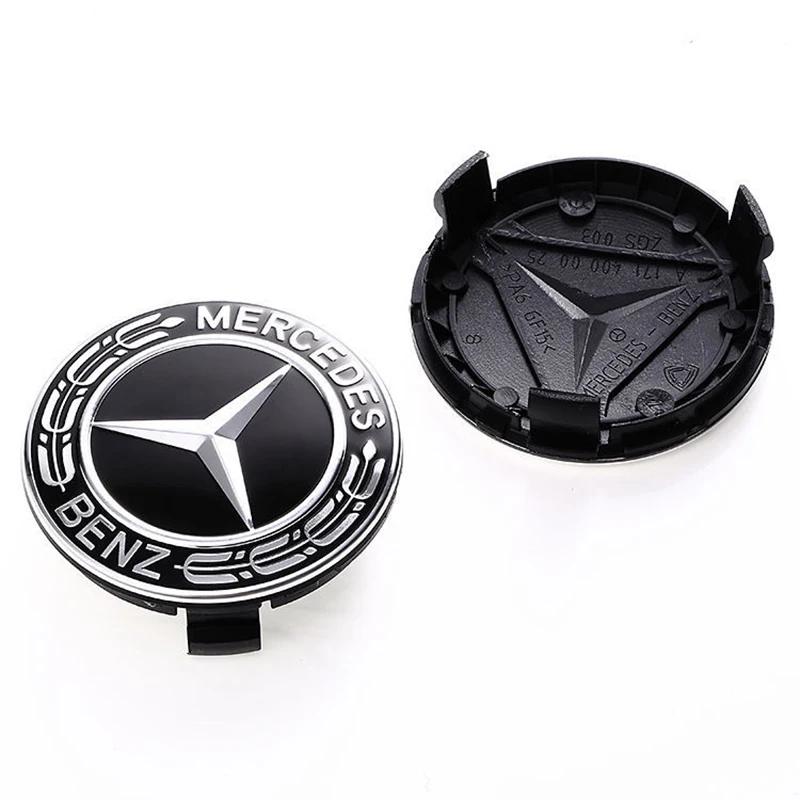 4pcs ABS 75mm Car For Mercedes Benz Wheel Center Hub Caps W176 W246 W203 W177 W204 W205 W212 W213 X156 W117 X253 W118 W166 W167