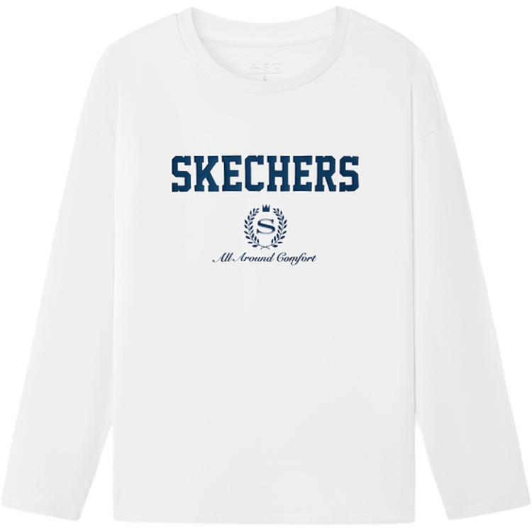 Skechers Logo Knitted Drop Shoulder Long Sleeve T-Shirt Unisex tops L325U013-0019 M