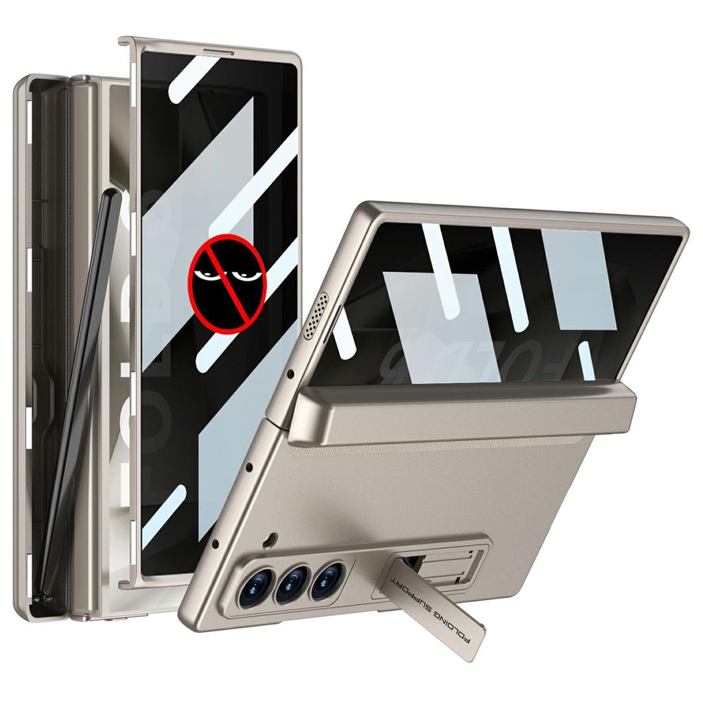 GKK For Samsung Galaxy Z Fold6 5G Case with Privacy Screen Film,Pencil Slot Magnetic Hinge Hard PC Phone Cover