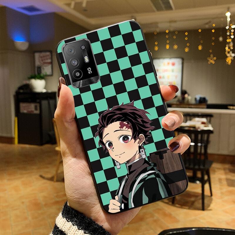 Anime Demon Slayer Kimetsu Kamado Phone Case for OPPO A54 A74 A94 A53S A9 A5 A15 A16 A91 A96 A76 Reno8 8Pro Reno2 Z