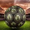 Prehistoric Triceratops Emblem Round Football Size 5 Adult Ball Suitable for Training Matches and Outdoor Team.
