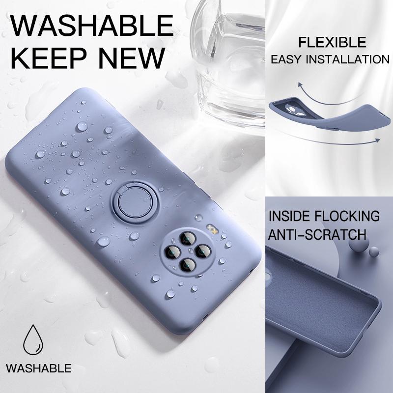Magnetic Ring Holder Stand Case For Xiaomi POCO X3 NFC Mi 10T Pro 10 Lite Redmi Note 11 9 8 7 Pro 9S 9A 9C Liquid Silicone Cover