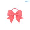 10Pcs  Color Grosgrain Ribbon Bows Elastic Hairties Hair Bands Girls Spring Head Rope Hair Accessories