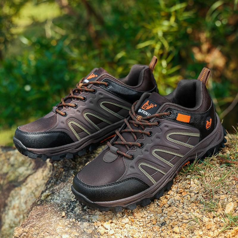Outdoor Hiking Shoes Men Anti-slip Wear-resistant Sports Shoes Men Lace-up Lightweight Soft Breathable Casual Men Shoes