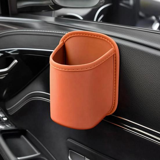 Car Storage Rack Leather Texture Waterproof Car Door Side Organizer Multi-Functional Vehicle Cup Holder Storage Box for Phone Keys Water Bottle Fit
