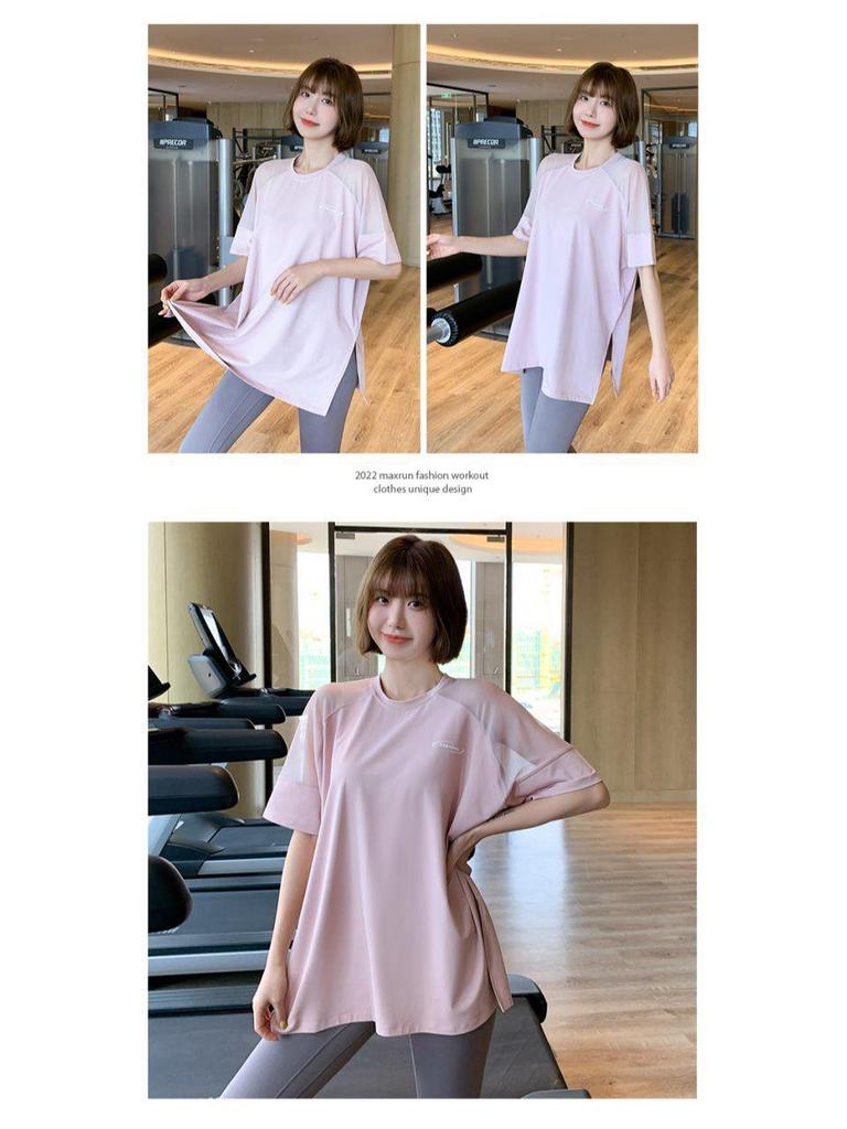Women's Mesh Sport Top: Loose Fit, Quick-Dry Yoga and Running T-Shirt, Summer Thin Cardigan, Short Sleeve, Plus Size Fitness Apparel.