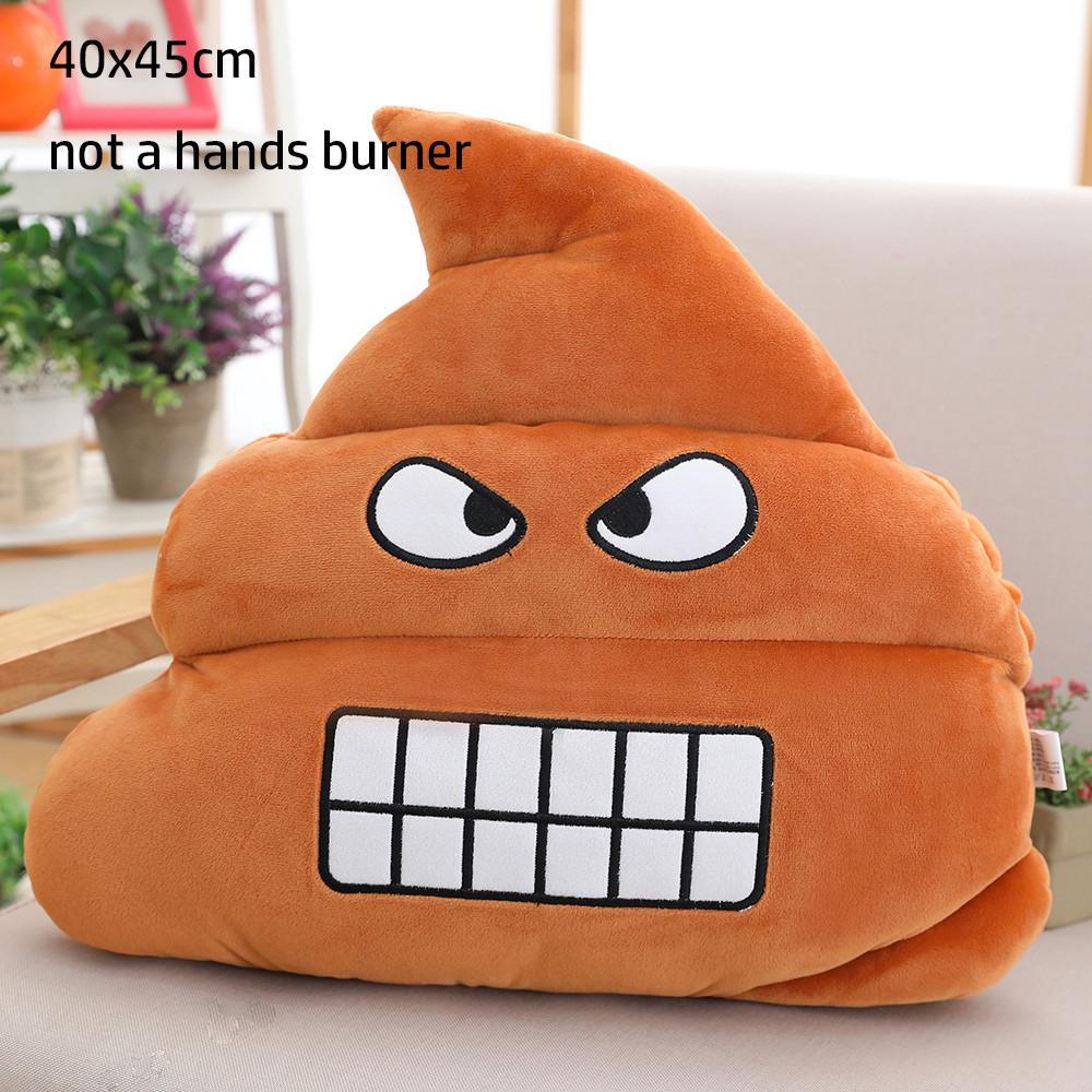 45Cm Cartoon Poop Shit Plush Pillow Stuffed Funny Brown Seat Cushion Hands Burner With Holes Sofa Chair Decor Men Gift
