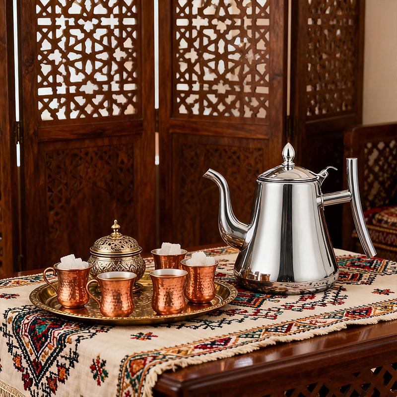 1 Set Teapot and Water Kettle Home Stainless Steel Restaurant Heat-Resistant Kitchen Essentials 1L 1.5L 2L Capacity