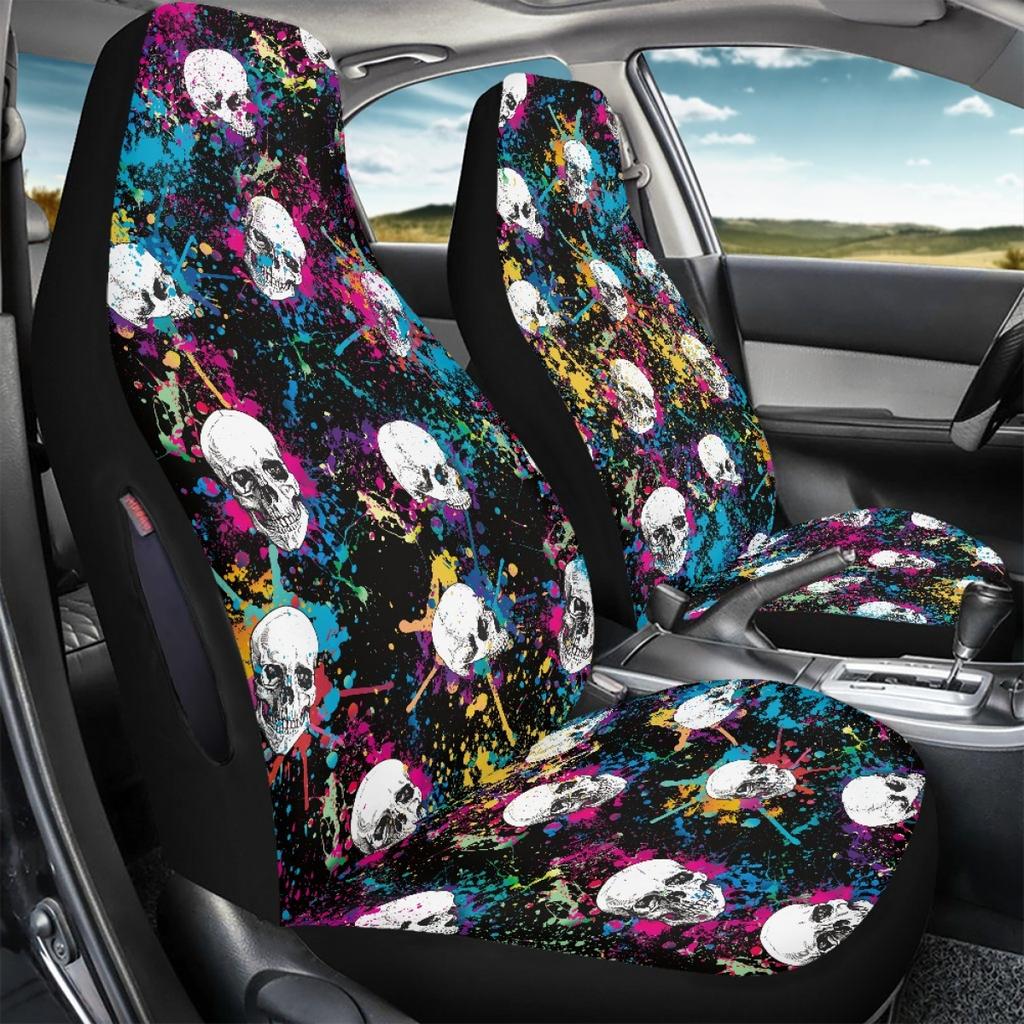 Komplettes Set Auto-Sitzbezüge Wasserdicht Digitaldruck Abstraktes Design Airbag-kompatibel Vorder- und Rücksitzschoner Rutschfest