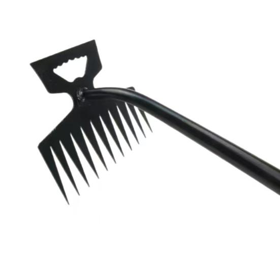 Unkrautzieher-Werkzeug mit ergonomischem, rutschfestem Griff, 5-Zahn-Design, leicht zu reinigen, multifunktionaler Unkrautentferner, Bodenlockerungswerkzeug