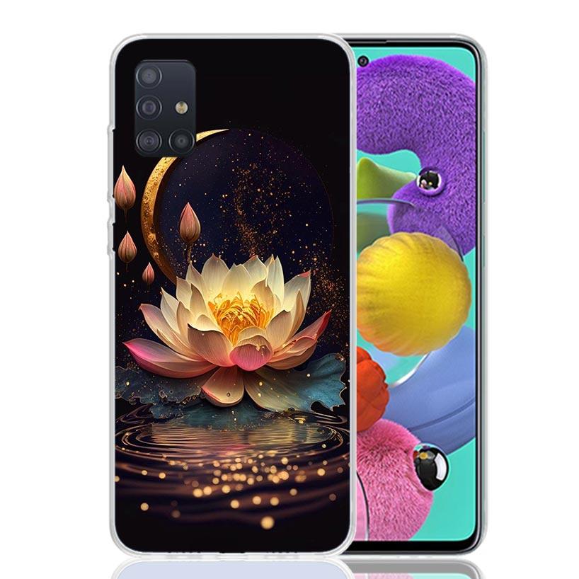 Buddhist Fire Lotus Phone Case for Samsung Galaxy A52 A51 A50S A12 A22 A32 A72 A10S A30S A31 A71 Note 20 Ultra 10 Plus S10 Galax