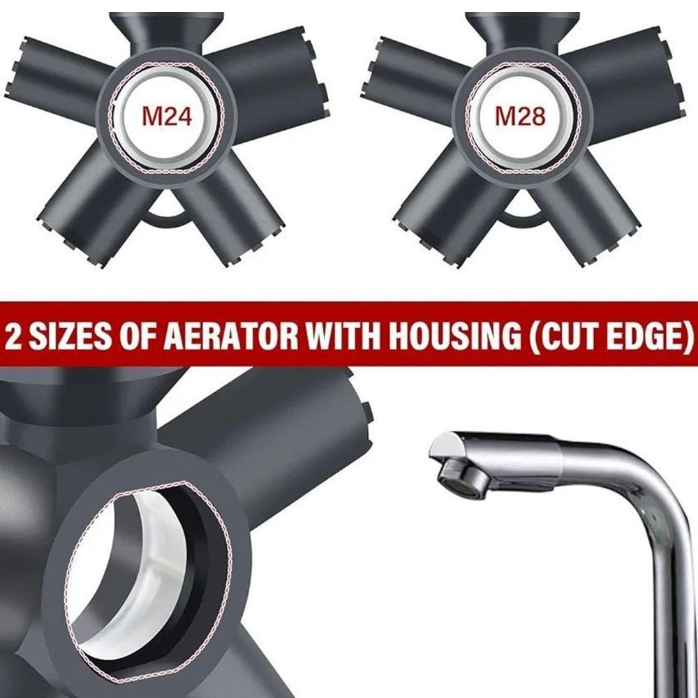 Useful 10 in 1 Faucet Aerator Removal Tool Plastic Installation Wrench Faucet Aerator Key Multifunctional Faucet Repair Spanner