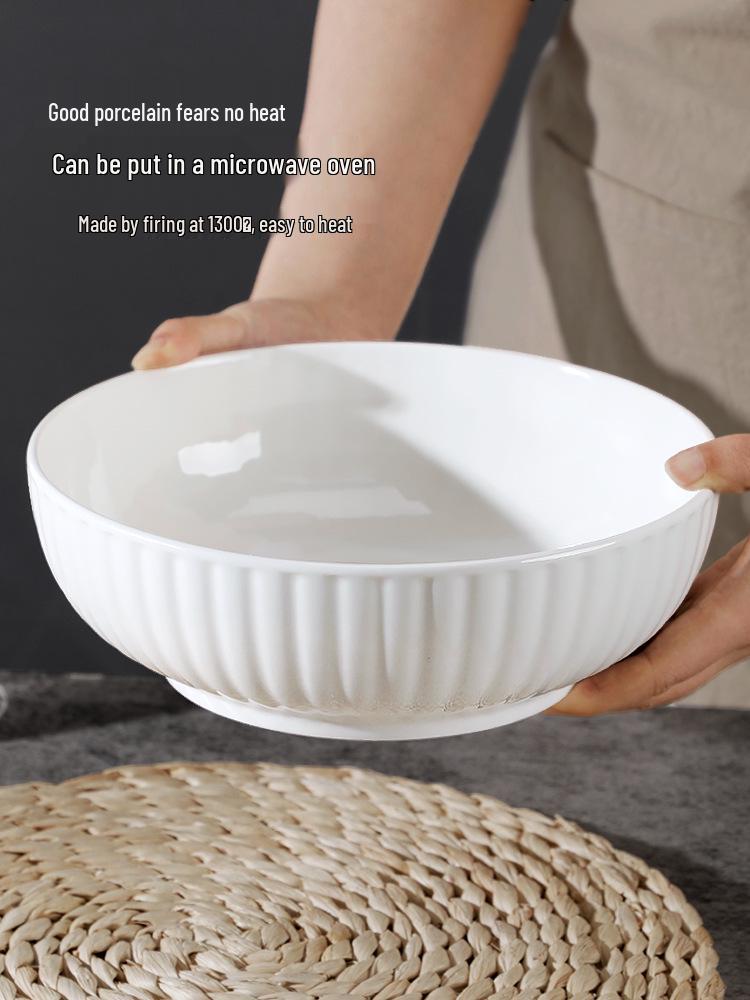 2-Piece 2025 Extra Large Ceramic Pickled Fish Soup Bowls for Household & Commercial Use