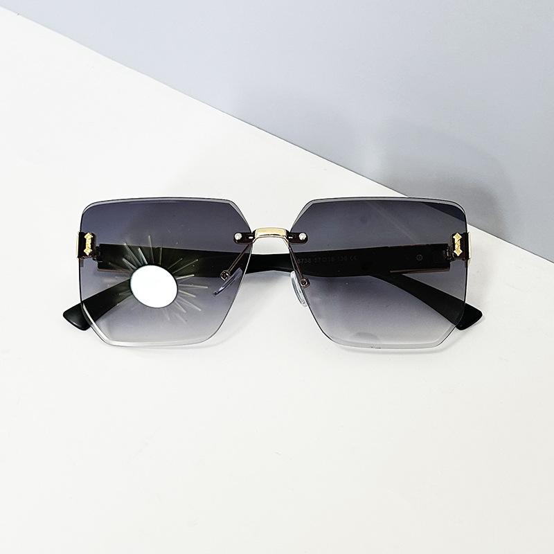 Frameless Trimmed Sunglasses, Fashionable And Simple Sunglasses, Women'S High-End Retro Square Sunglasses