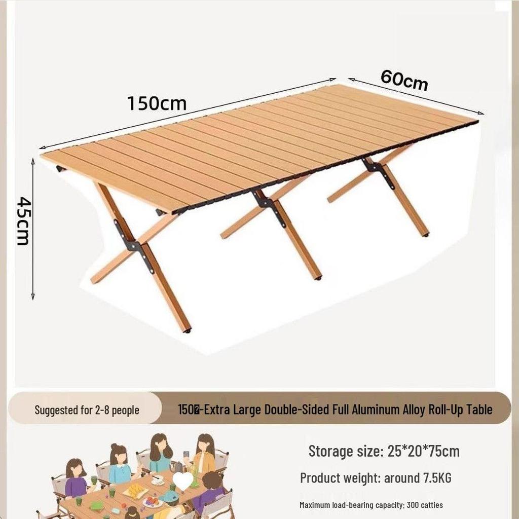 A1R Portable Roll-up Folding Picnic Table & Chair Set for Outdoor Camping.