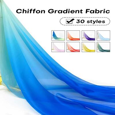 Tessuto Chiffon Trasparente Fluido con Colore Gradiente Tessuto Tulle Sottile 30D Per Abito Hanfu Stile Antico Fai da Te Abbigliamento Costume di Scena