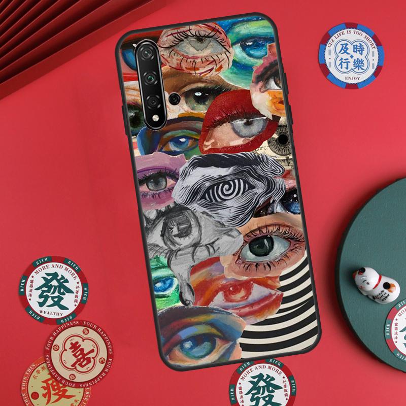 Scary Face Eyes For Huawei Nova 5T 9 10 SE 7i 8i 11i 12i Y73 Y72 Y61 Y91 Y60 Y70 Y90 P20 P30 P40 Lite Case