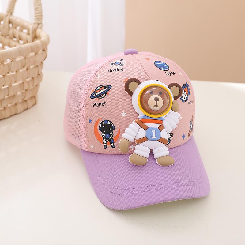 1pcs Kids Fashion Baseball Caps For Cartoon Cute Bear Retro Hip Hop Hat Unisex Street Adjustable Sun Visor Cap