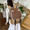 Junior High School Student Schoolbag Color Block Women's Backpack Men Large Capacity Backpack Computer Bag