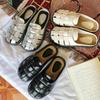 Cowhide Version~ Beach Bag Head Slippers Women's Outer Wear 2025 Summer New Casual Versatile Woven Roman Sandals