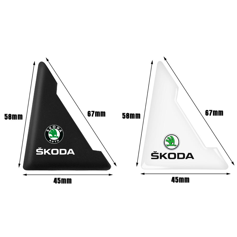 AAAAR1 2Pcs Car Front Door Corner Anti-Scratch Protector Cover Stickers For Skoda Octavia VRS Vision Kodiaq Favorit Rapid Fabia Kamiq