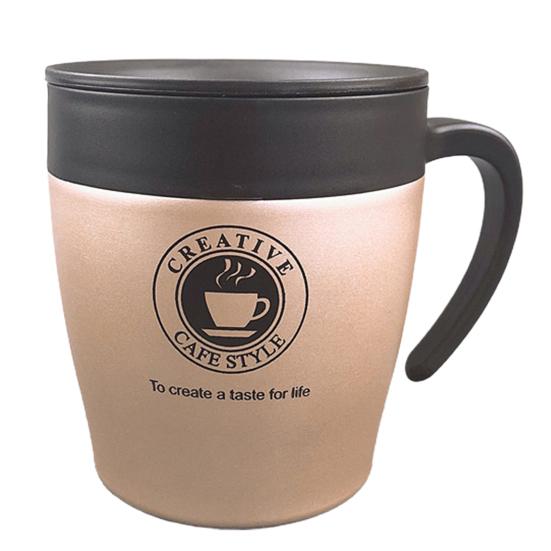 1 Set 330 ml Thermobecher mit Griff, doppelwandig, auslaufsicher, weite Öffnung, rostfrei, verbrühungshemmende Isolierflasche